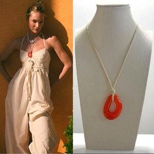 Free People Summertime Cord Choker in Red NWT Bohemian Rare HTF Necklace